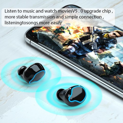 M9 Headsets Bluetooth 5.1 Wireless Earphones 9D Hifi Stereo Earbuds Gaming Sports Headphones HD Mirror 2200mah Charging Box