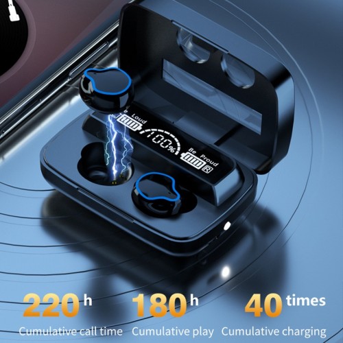 M9 Headsets Bluetooth 5.1 Wireless Earphones 9D Hifi Stereo Earbuds Gaming Sports Headphones HD Mirror 2200mah Charging Box