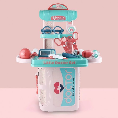 Kids Doctor Set - Kids Pretended Mobile Hospital Doctor Kit Play Set Trolley For Kids With Play Sink With Running Water Realistic Lights And Sounds.