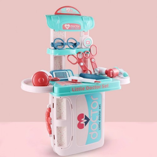 Kids Doctor Set - Kids Pretended Mobile Hospital Doctor Kit Play Set Trolley For Kids With Play Sink With Running Water Realistic Lights And Sounds.
