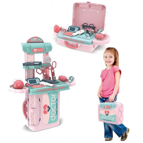 Kids Doctor Set - Kids Pretended Mobile Hospital Doctor Kit Play Set Trolley For Kids With Play Sink With Running Water Realistic Lights And Sounds.