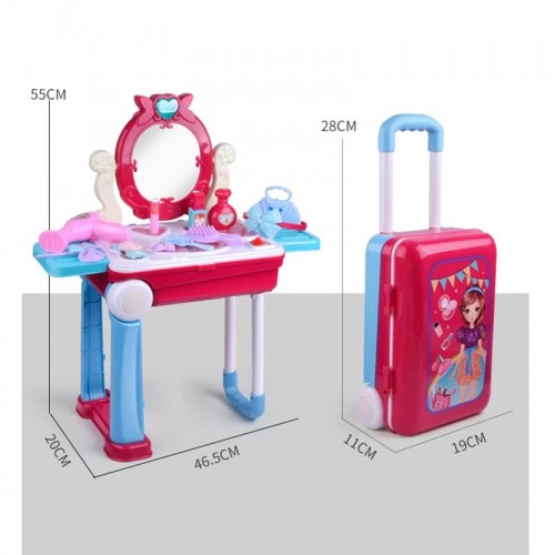 Kids Beauty Make Up Set - Beauty Makeup Toy set for Girls Make up with Pull Along Briefcase cum trolley - Play Make Up Set For Kids 