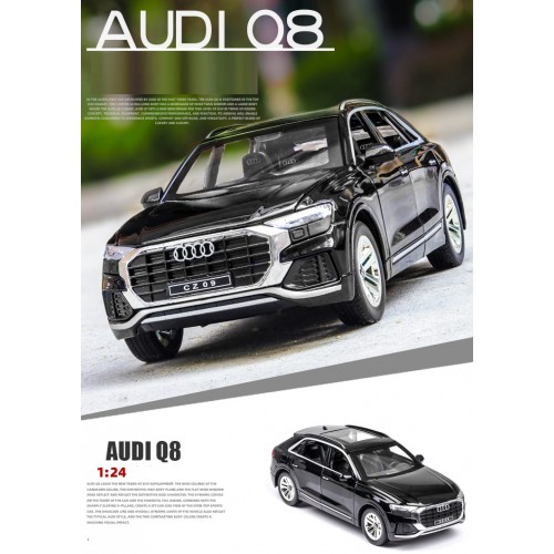 Ontek 1:24 Diecasting Alloy Car Model Audi Q8 AMG Toy Car, Pull Back Vehicles Toy Car for Toddlers Kids Boys Girls Gift Black