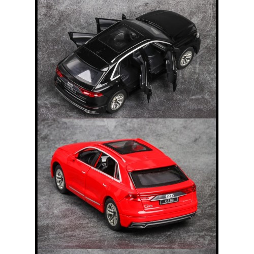 Ontek 1:24 Diecasting Alloy Car Model Audi Q8 AMG Toy Car, Pull Back Vehicles Toy Car for Toddlers Kids Boys Girls Gift Black