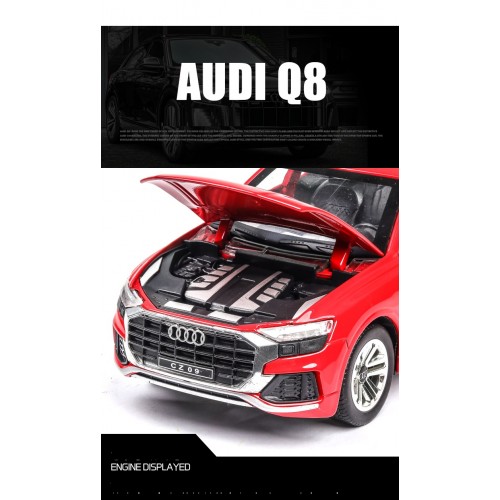 Ontek 1:24 Diecasting Alloy Car Model Audi Q8 AMG Toy Car, Pull Back Vehicles Toy Car for Toddlers Kids Boys Girls Gift Black