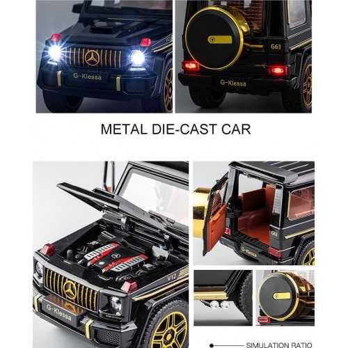 Ontek 1:24 Diecasting Alloy Car Model Benz G63 AMG Toy Car, Pull Back Vehicles Toy Car for Toddlers Kids Boys Girls Gift Black