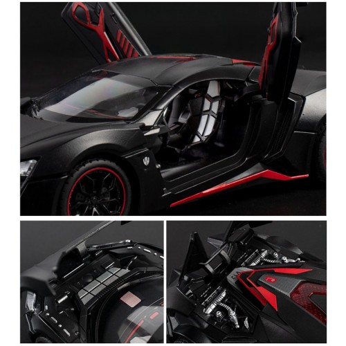 Ontek 1:24 Diecasting Alloy Car Model Aston Martin AMG Toy Car, Pull Back Vehicles Toy Car for Toddlers Kids Boys Girls Gift Black