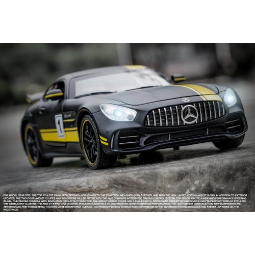 Ontek 1:24 Diecasting Alloy Car Model Benz AMG GTR Toy Car, Pull Back Vehicles Toy Car for Toddlers Kids Boys Girls Gift Black