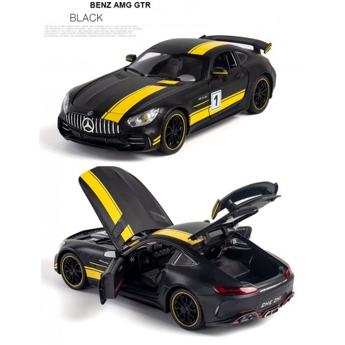 Ontek 1:24 Diecasting Alloy Car Model Benz AMG GTR Toy Car, Pull Back Vehicles Toy Car for Toddlers Kids Boys Girls Gift Black