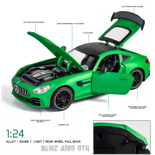 Ontek 1:24 Diecasting Alloy Car Model Benz AMG GTR Toy Car, Pull Back Vehicles Toy Car for Toddlers Kids Boys Girls Gift Black