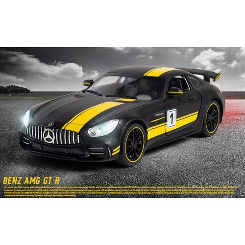 Ontek 1:24 Diecasting Alloy Car Model Benz AMG GTR Toy Car, Pull Back Vehicles Toy Car for Toddlers Kids Boys Girls Gift Black