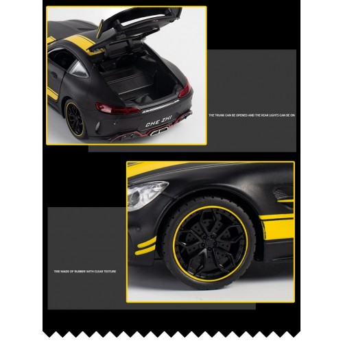 Ontek 1:24 Diecasting Alloy Car Model Benz AMG GTR Toy Car, Pull Back Vehicles Toy Car for Toddlers Kids Boys Girls Gift Black