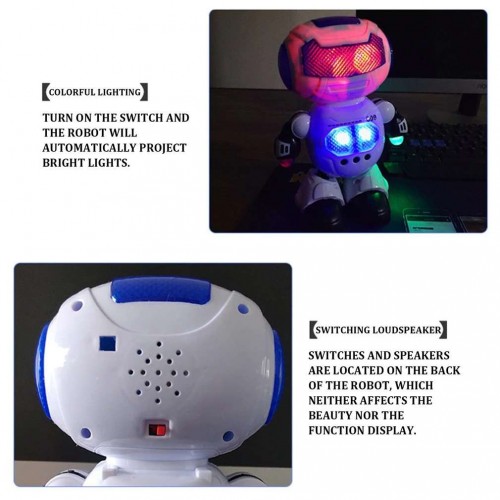 Ontek Toyz Bump & Go Dancing Robot Toys for Boys and Girls | Colourful 3D Lights and Music | 360 Degree All Direction Movement Bump and Go Robot