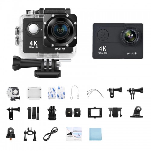 4K Ultra HD Mini Action Camera 2.0inch Screen WiFi Remote Control Underwater Waterproof Helmet Video Recording Cameras Sport Cam