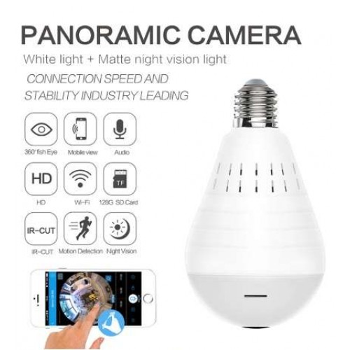 Wifi Panoramic 360 degree Camera Wireless IP LED Light Bulb Mini Camera 1.3MP 3D VR 960P Bulb WIFI Camera CCTV