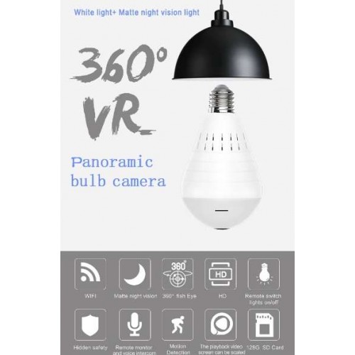 Wifi Panoramic 360 degree Camera Wireless IP LED Light Bulb Mini Camera 1.3MP 3D VR 960P Bulb WIFI Camera CCTV