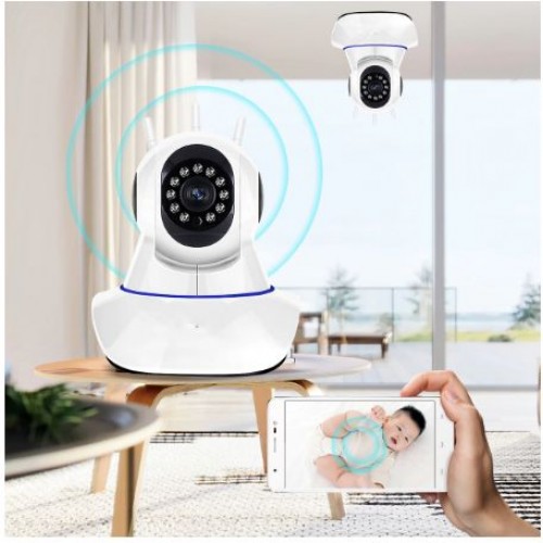 V380 Wifi Cctv Camera , Wireless 2 way Intercom, 1080P, 360 Rotate - White