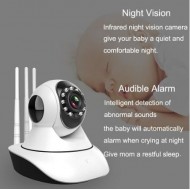 V380 Wifi Cctv Camera , Wireless 2 way Intercom, 1080P, 360 Rotate - White