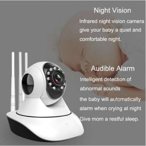 V380 Wifi Cctv Camera , Wireless 2 way Intercom, 1080P, 360 Rotate - White