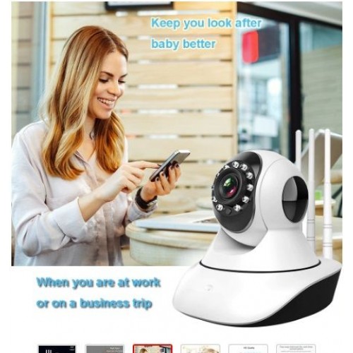 V380 Wifi Cctv Camera , Wireless 2 way Intercom, 1080P, 360 Rotate - White