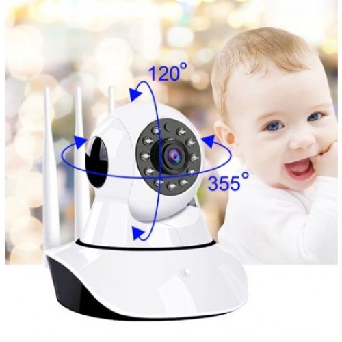 V380 Wifi Cctv Camera , Wireless 2 way Intercom, 1080P, 360 Rotate - White