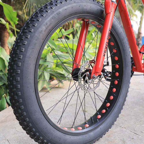 Keyobike KM002 26T Fat Tyre Mountain Jaguar Cycle 21 Speed Gears Shimano For Adults Steel Body (Red)