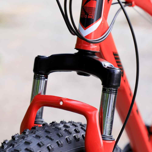 Keyobike KM002 26T Fat Tyre Mountain Jaguar Cycle 21 Speed Gears Shimano For Adults Steel Body (Red)