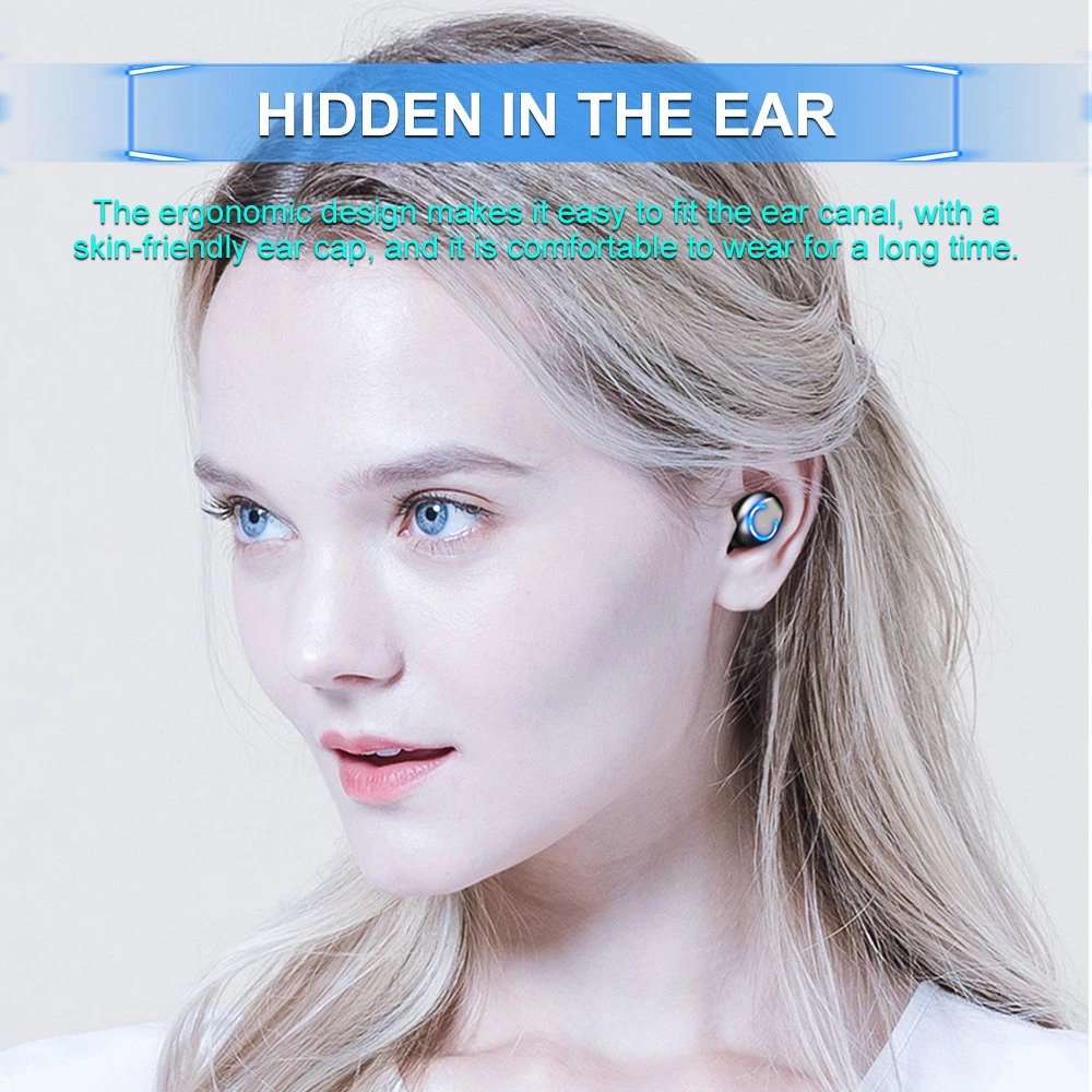 Bluetooth Earbuds F9 In-ear Headphones In Black Color By Ontek