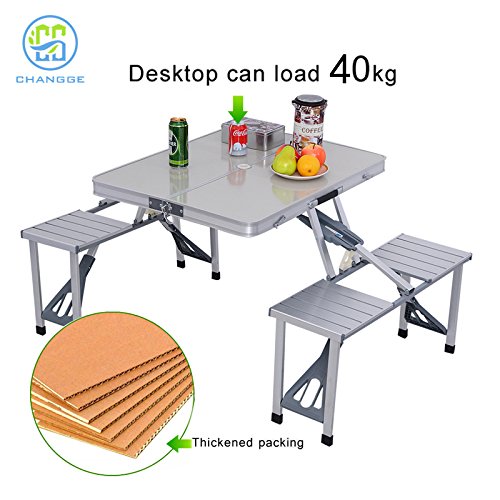 Picnic Table Folding 4 Seater Aluminium Portable Waterproof For Camping