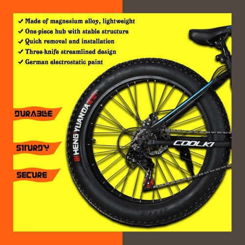  Coolki SS026 4inch Fat Tyre Cycle 26T Shimano Multi Speed Gears In Steel Body Suitable For 5.6 To 5.9 height (Black Blue)